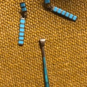 Matching turquoise earrings & necklace